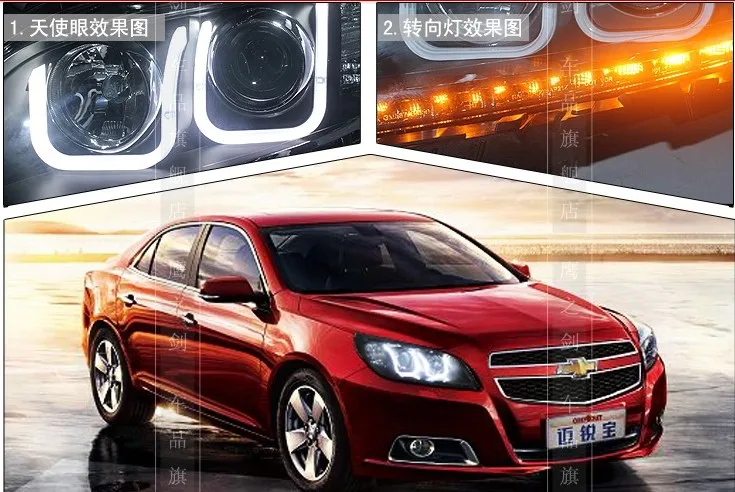 2011-2014 год фар автомобиля для Chevrolet Malibu фары светодиодный DRL ходовые огни Биксеноновая луча Противотуманные фары