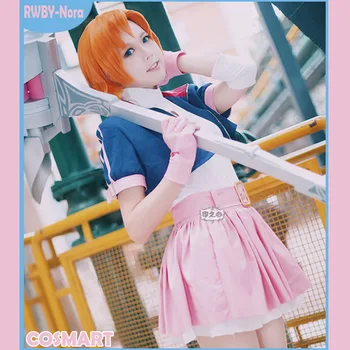 

[Customize]Anime RWBY S4 figure Nora Valkyrie Lolita PU Uniform Halloween Cosplay Costume for Adult New 2018 free ship