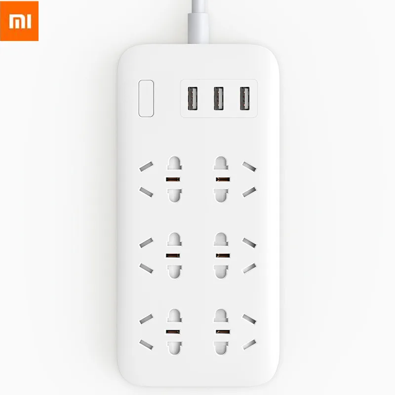 

Original XiaoMi Mijia Smart Power Strip 6 Ports with 3 USB Fast Charging 2.1A USB Smart Power Charger Socket Adapter US UK EU AU