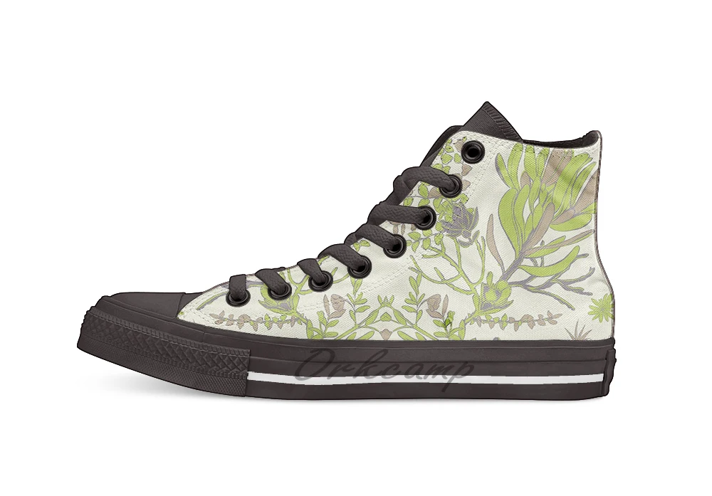 

Cradle Mountain Adventure Botanics Unisex High Top Canvas flat Casual Custom shoes Drop Shipping