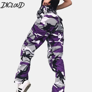 

DICLOUD Camouflage Printed Overalls Cargo Pants Women Harajuku Loose Streetwear Pant Summer Female Casual Denim Trousers Clothes
