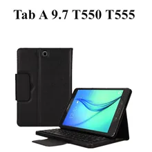 For Samsung GALAXY Tab A 9.7 T550 T555 Tablet Detachable Wireless Bluetooth Keyboard + Folio PU Leather Case Cover