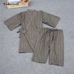 Пижамы мужские пижамы кимоно халат мужские с коротким рукавом 100% хлопок половина брюки мужские lounge пижама-кимоно комплект