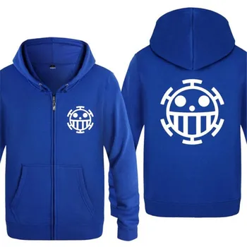 

Hoodie Men Anime One Piece Trafalgar Law Print Zipper Mens Hoodies Skate Hip Hop Fleece Jackets Coat Winter Oversized Sweatshirt