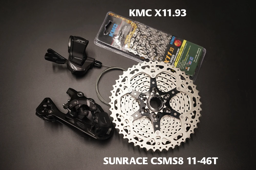 Shimano Deore XT M8000 11 speed Groupset задний переключатель SGS+ правый триггерный переключатель передач+ zracing& sunracing 11-50T 11-52T кассета - Цвет: S8 46T silver X11