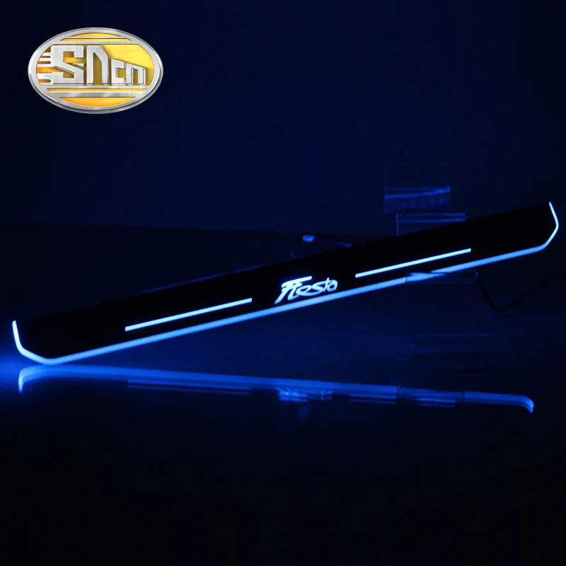 SNCN 4PCS Car LED Door Sill For Ford Fiesta 2013 2014 2015 Ultra-thin Acrylic Dynamic LED Welcome L - 32898632079