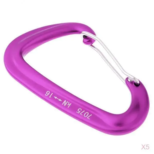 5Pcs 16kN Aluminum Wire Gate Carabiners for Climbing Rescue Hammock Swing Climbing Rescue Arborist Swing Yoga Hook