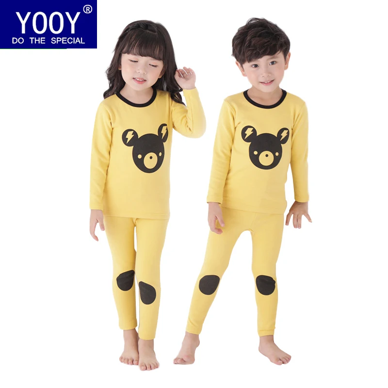

YOOY Children's Long Johns For Kids Thermal Kids Underwear New Turtleneck Sweater Children's Wear Two-piece Underwear Set