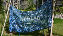 3.5M*4M filet Camo Netting blue camouflage netting for sunshade awning gazebo camping tent sun shading tent  sun shelter hiking