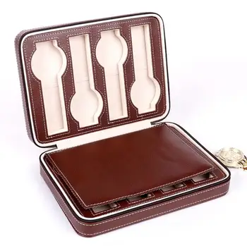 

8 Grids PU Leather Watch Box Storage Showing Watches Display Storage Box Case Tray Zippere Travel Jewelry Watch Collector Case