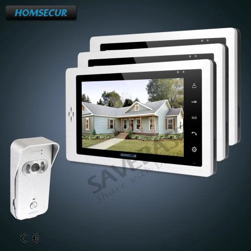 

HOMSECUR 7" Video Door Phone Intercom System+Silver Camera 1C3M for House/Flat
