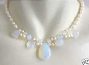 

FREE SHIPPING @@@@@ Jewellery REAL PEARL MOONSTONE NECKLACE