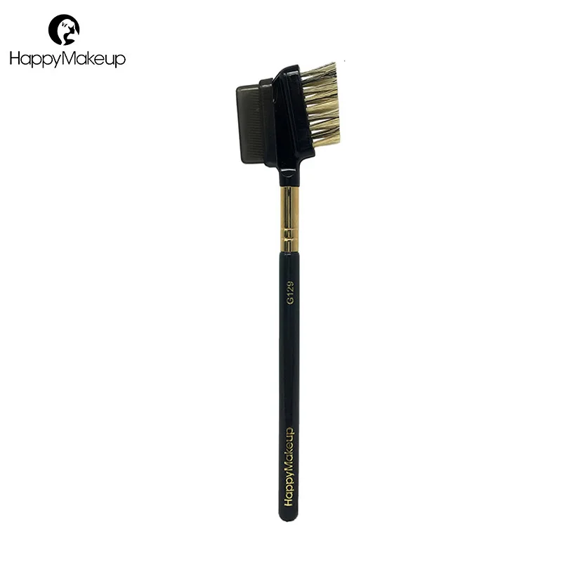 

Happy Makeup Eyebrow Eyelashes Brush Metal Comb Professional Extension Eyelash Eyebrow Make Up Cosmetic Brush Wood Handle 1pcs