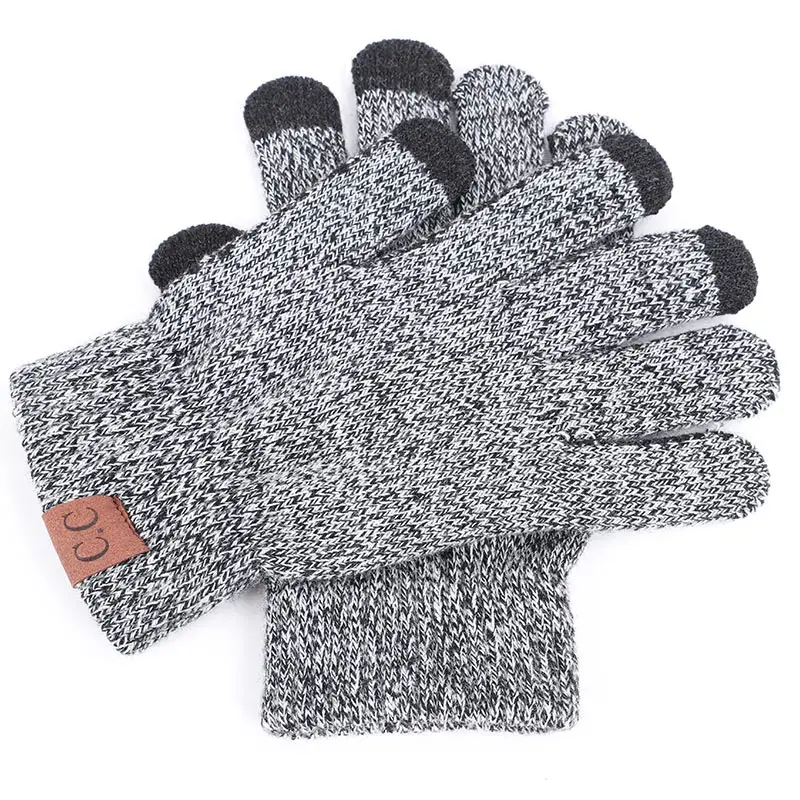 Высококачественные вязаные перчатки унисекс для мужчин и женщин, теплые рукавицы плюс бархатные утолщенные перчатки для сенсорных экранов, шерстяные кашемировые