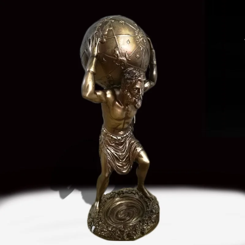 Greek Mythology Titan Atlas Statue Retro Bronze Figure Carrying The World Figurine Resin Art&Craft Home Decoration R1150 Greek Mythology Titan Atlas Statue Retro Bronze Figure Carrying The World Figurine Resin Art&Craft Home Decoration R1150