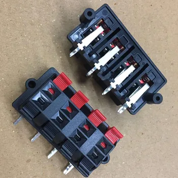 

Wholesale 20pcs 8PIN PUSH Red and Black Spring Push Type Speaker Cable wire Loudspeaker Audio Terminal Board Connector wp8-3