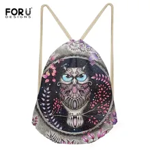 FORUDESIGNS/классическая сумка на шнурке Маленькая детская кукла детская сумка для хранения игрушек дорожная портативная мини сумка аниме цветок сова струнная сумка