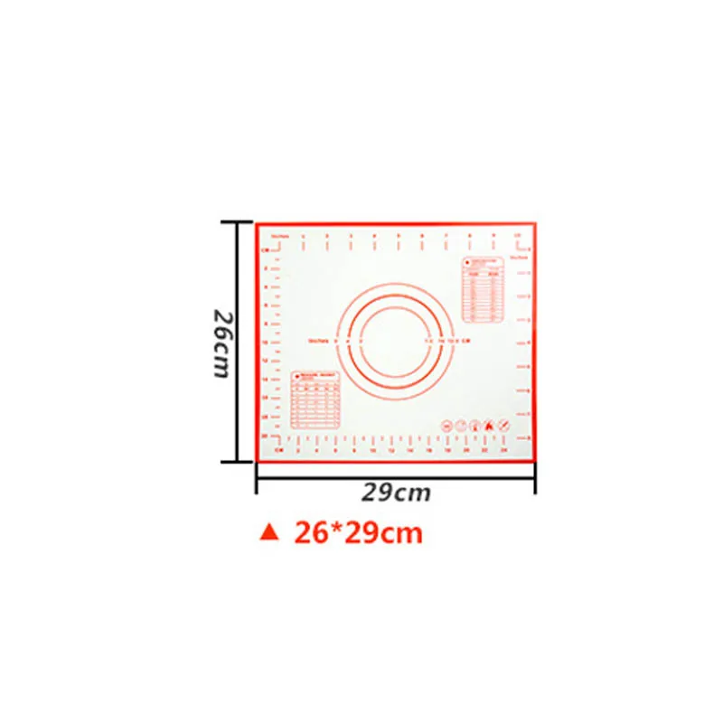 Кухонные гаджеты, силиконовый лист для замеса, раскатки теста, коврик для выпечки, вкладыши, прокладки для приготовления теста для пиццы, коврик для выпечки 26*29 см - Цвет: Красный