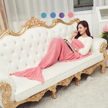 2016 Creative Mermaid Tail Blanket Adult /child/baby Mermaid Blanket Knit Cashmere TV Sofa Blanket
