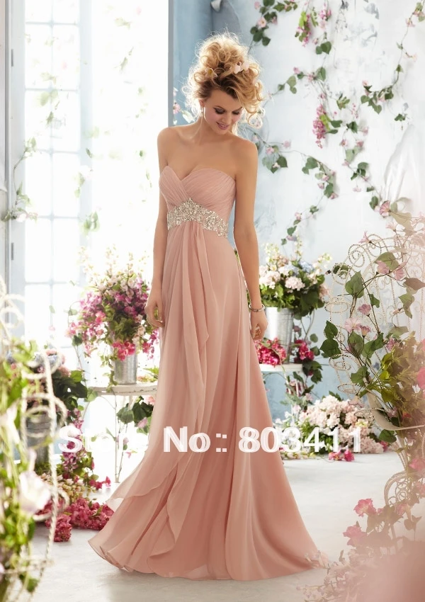 Beach Gown Strapless Sweetheart Neckline Beaded Empire Luxe