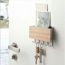 Японский стиль маленький свежий ящик для хранения крыльца креативный многофункциональный ключ настенный крючок для хранения Настенный Магнитный деревянный крючок