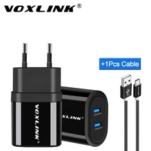 VOXLINK 5V 2.1A 21W Dual USB дорожное настенное зарядное устройство с 1 м/3 фута USB кабель для iPhone iPad, samsung Galaxy, htc, Nexus