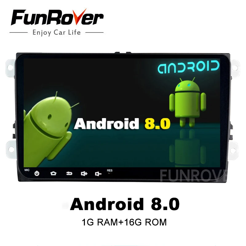 

Funrover Android8.0 Two 2 Din 9" Car DVD Player Stereo multimedia For VW/Volkswagen/POLO/Golf/Skoda/Octavia/Seat navi Radio wifi