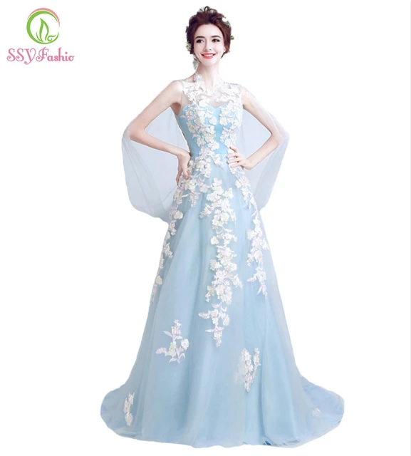 Light Blue Mermaid Prom Dress