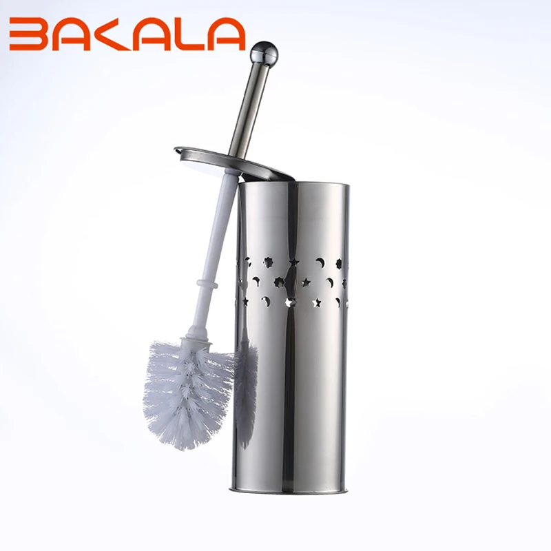 1SET Stainless Steel Toilet Bowl Brush Bathroom Cleaning Tool Holder With Base Toilet Brush Home