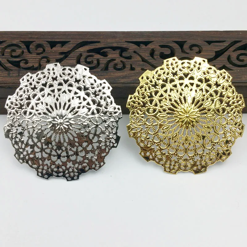 

20pcs 56mm Filigree Wraps Metal Charms For Embellishment Scrapbook DIY Jewelry Metal Craft accessories