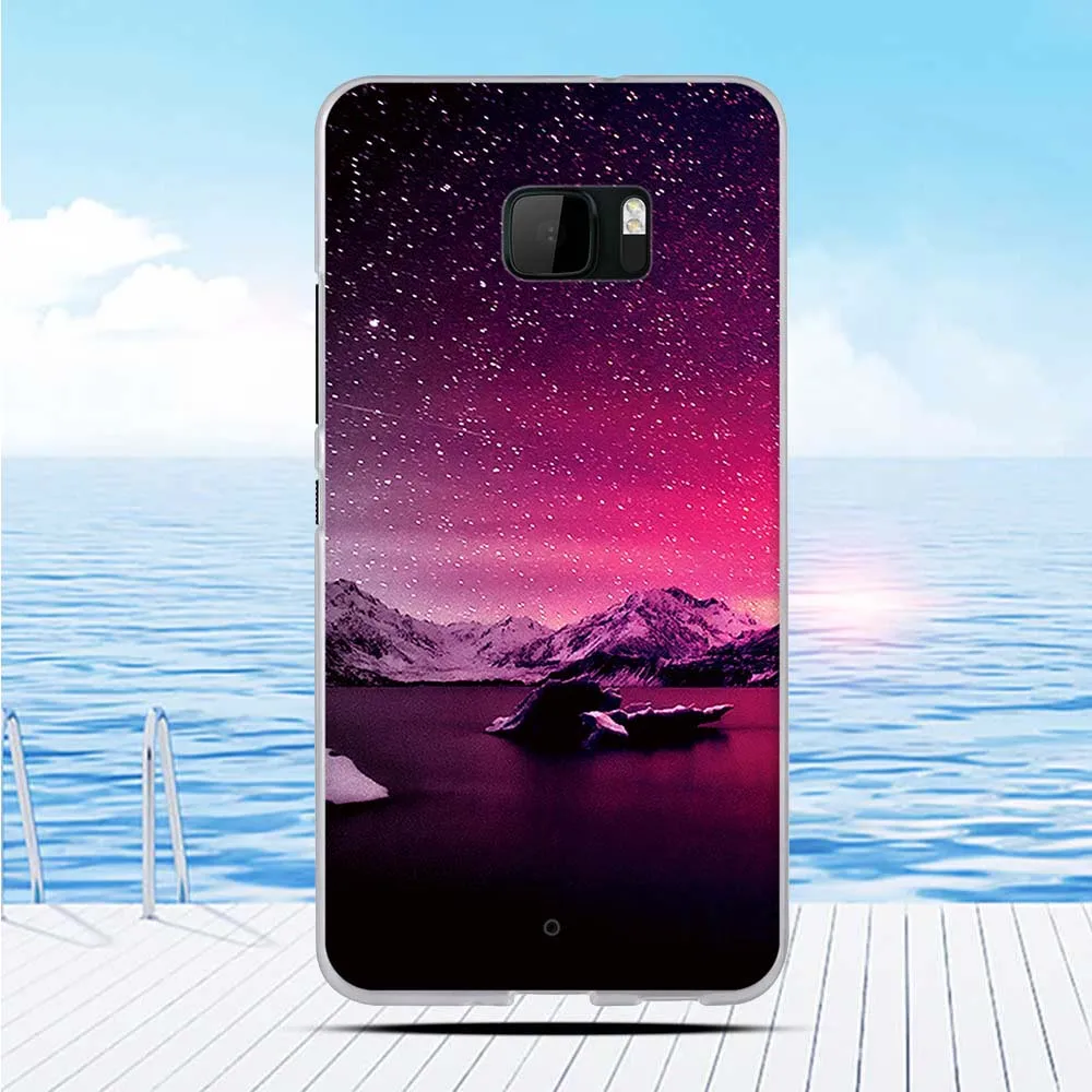 Чехол для HTC U Ultra с объемным рельефным рисунком цветов задняя крышка из мягкого
