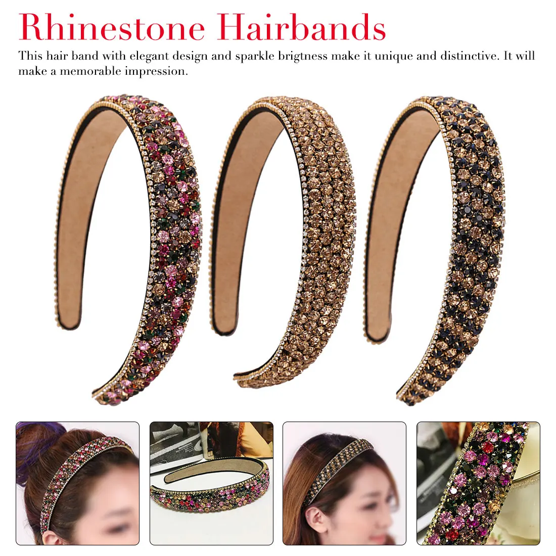 

wedding hair accessories 3Color Tiara Luxury Baroque Crown Tiara Luxury crystal headbands Rhinestone hairbands