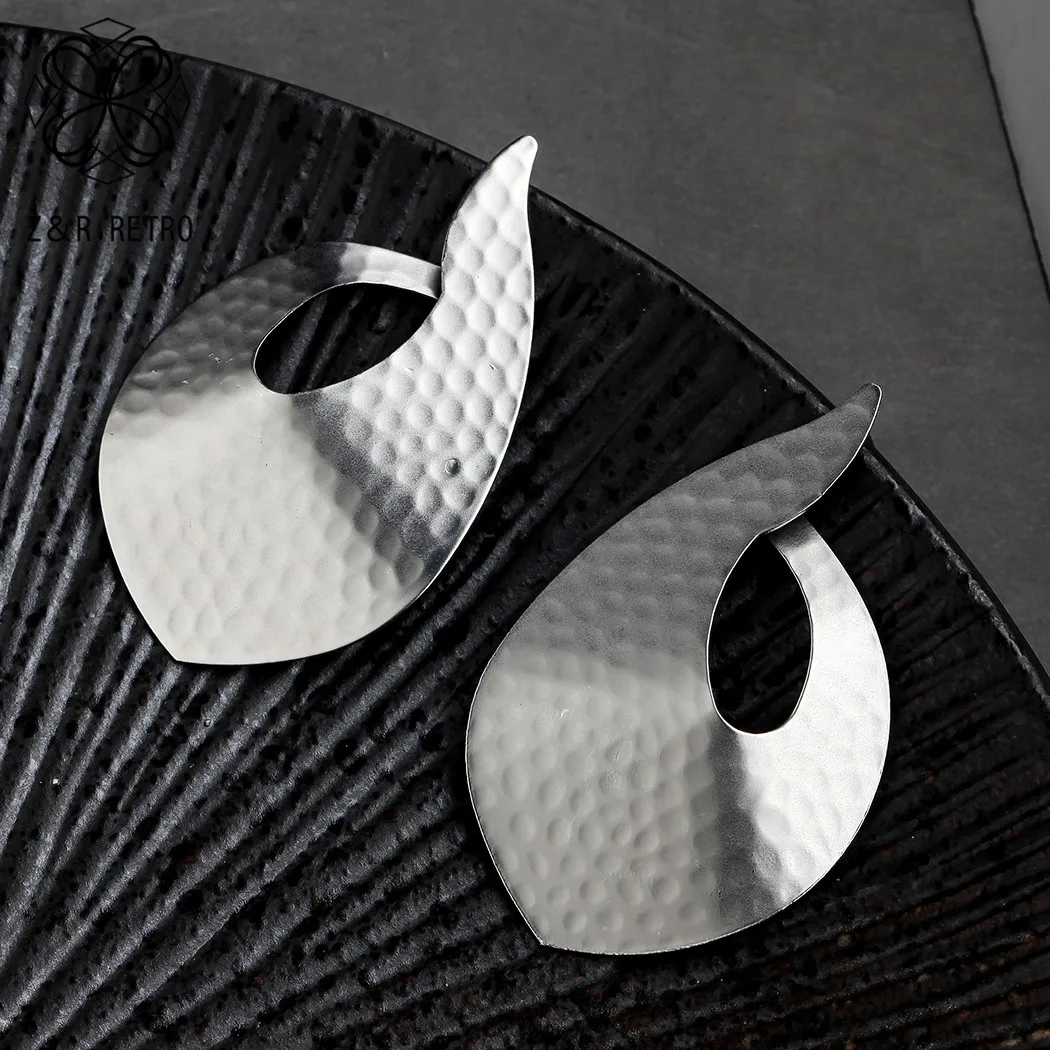 

Hotsale Big Grey Stud Earrings for Women Jewelry Geometric Metal Charm Female Fashion Earrings 2019 Wholesale Dangle Pendientes