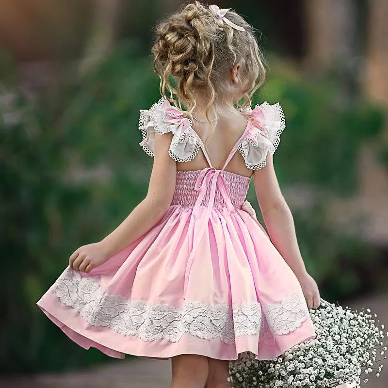 Roimyal/ ; Новинка года; модное платье с открытой спиной для девочек 2-6 лет кружевное праздничное платье принцессы с короткими рукавами и вышивкой