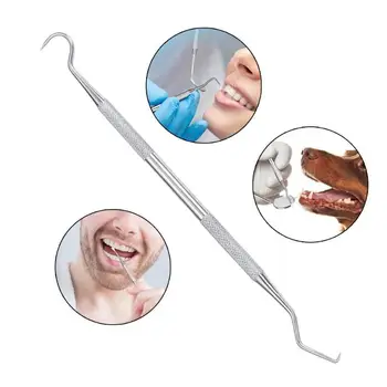

1pc Dentist Teeth Clean Hygiene Explorer Probe Hook Pick Stainless Steel Dental Teeth Cleaning Oral Hygiene Tool Double End