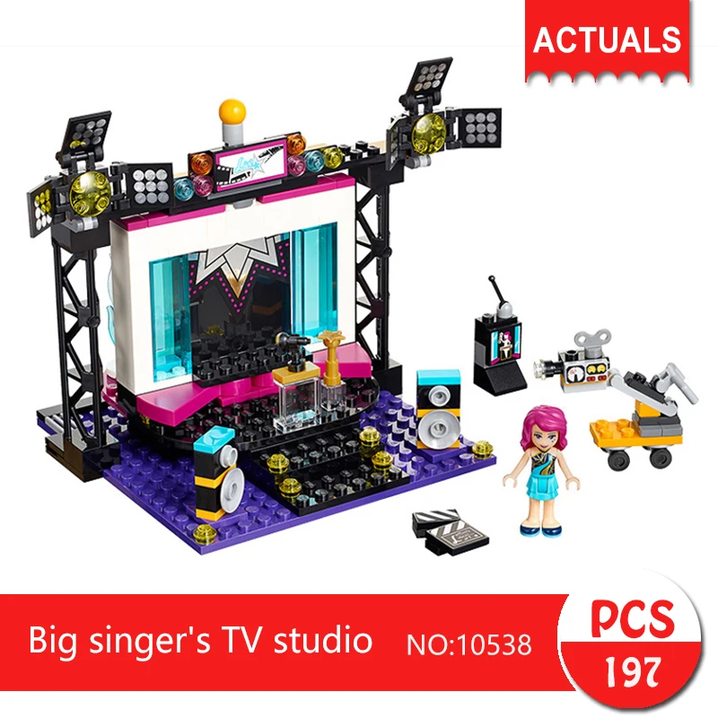 bela 10538 197Pcs Friends series Big singer s TV studio Building Blocks Bricks font b Toys