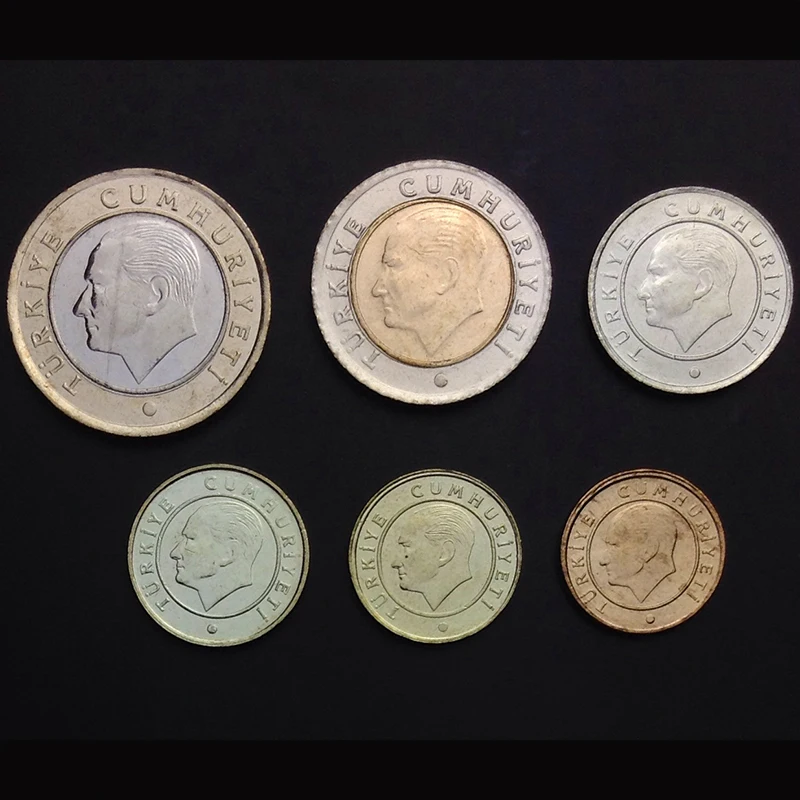 

6pcs Turkey coin original coin Fine version Not circulated