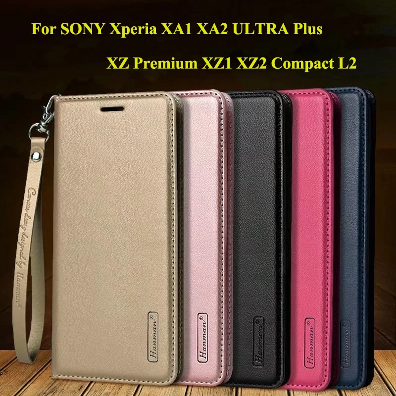 

Hanman for SONY Xperia XZ Primium XZ2 XZ1 Compact XA XA2 XA1 Ultra Plus L2 Wallet Card Slot PU Leather Case Cover