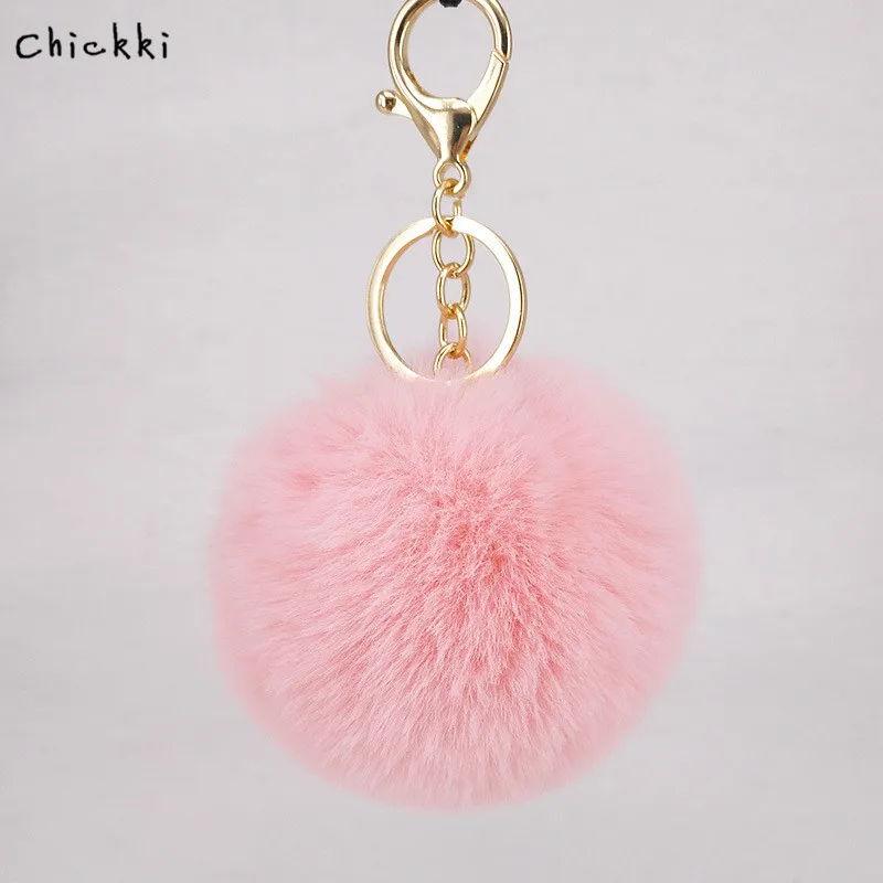 

2018 Trinket Artificial Fur Ball Keychain Pompom Fur Keychains on The Bag Cute Fluffy Faux Pompon Pendant Accessories