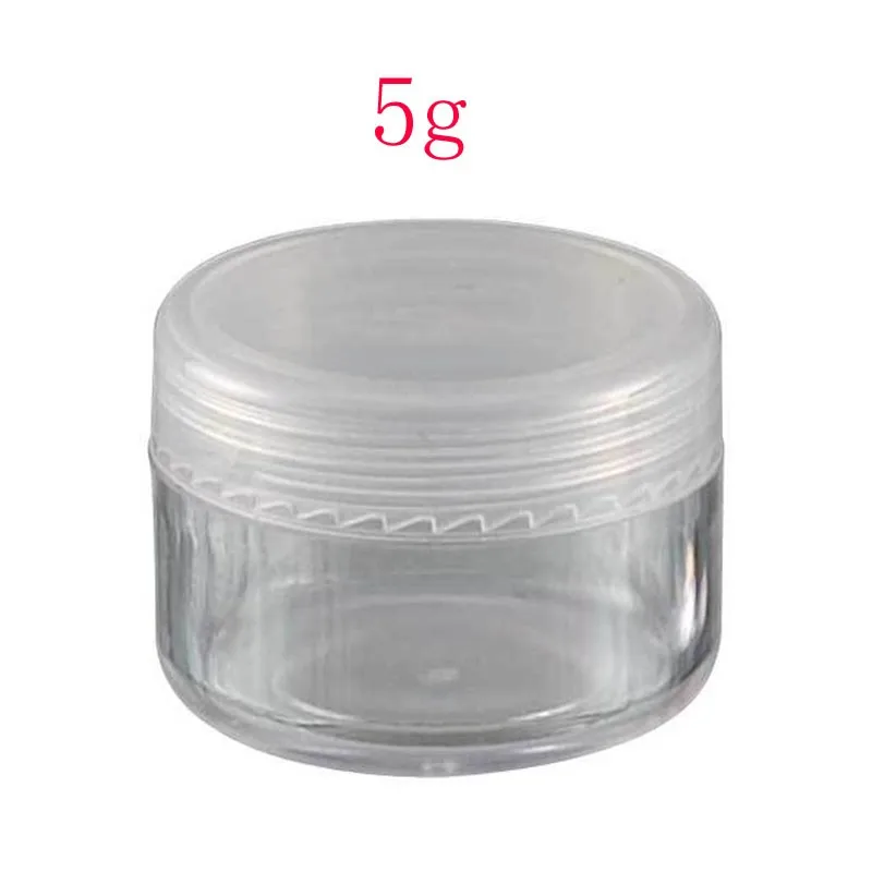200pc 5g clear round empty small plastic bottle jars ...