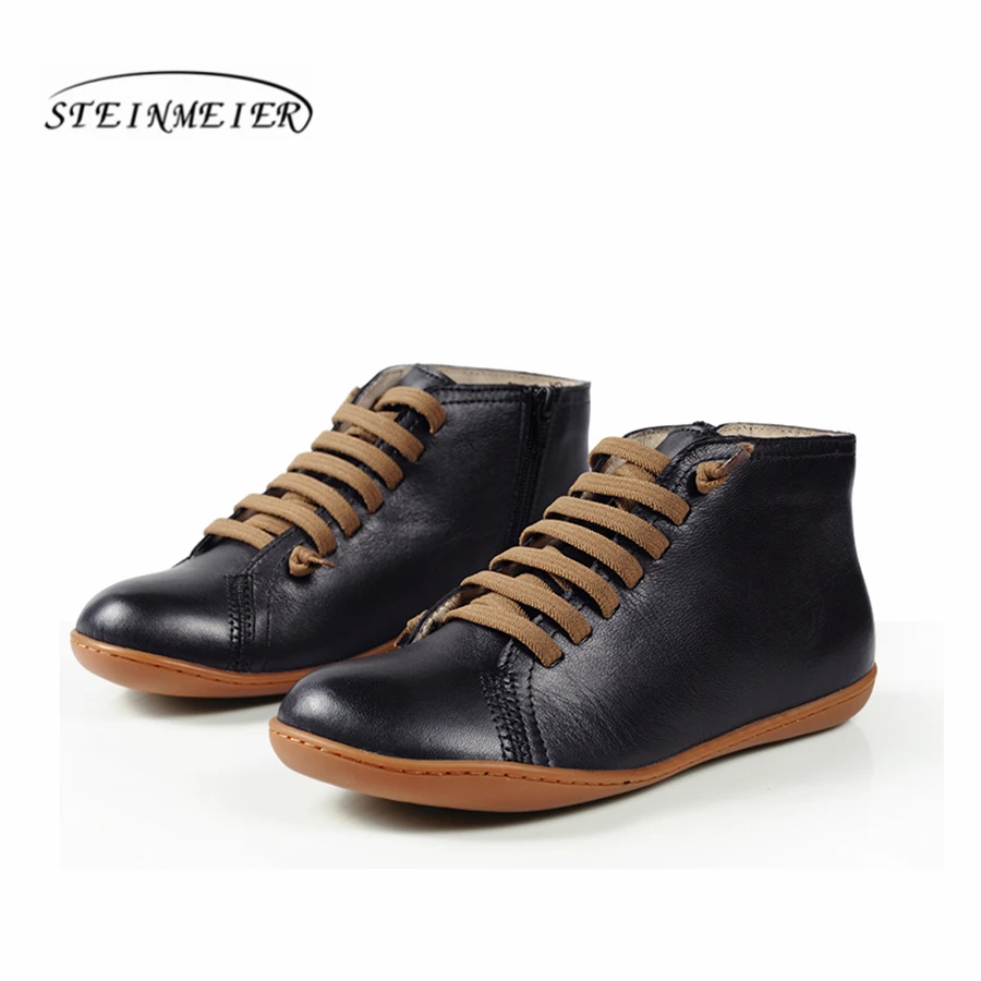 Cena Damskie buty zimowe prawdziwa skóra owcza płaskie buty ze sprężynami buty casual botas mujer boso damskie sneakersy buty