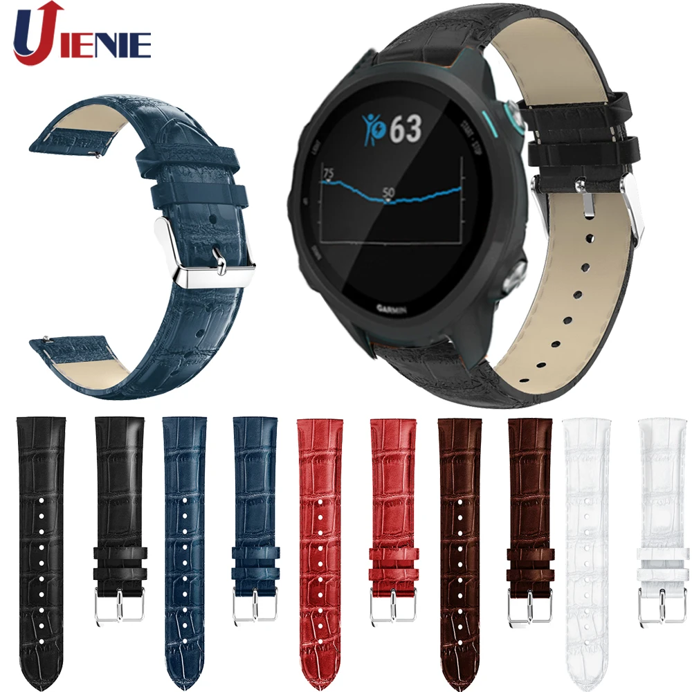 Ремешок кожаный 20 мм для смарт-часов Garmin Forerunner 645 245 245M Vivoactive 3 | Электроника