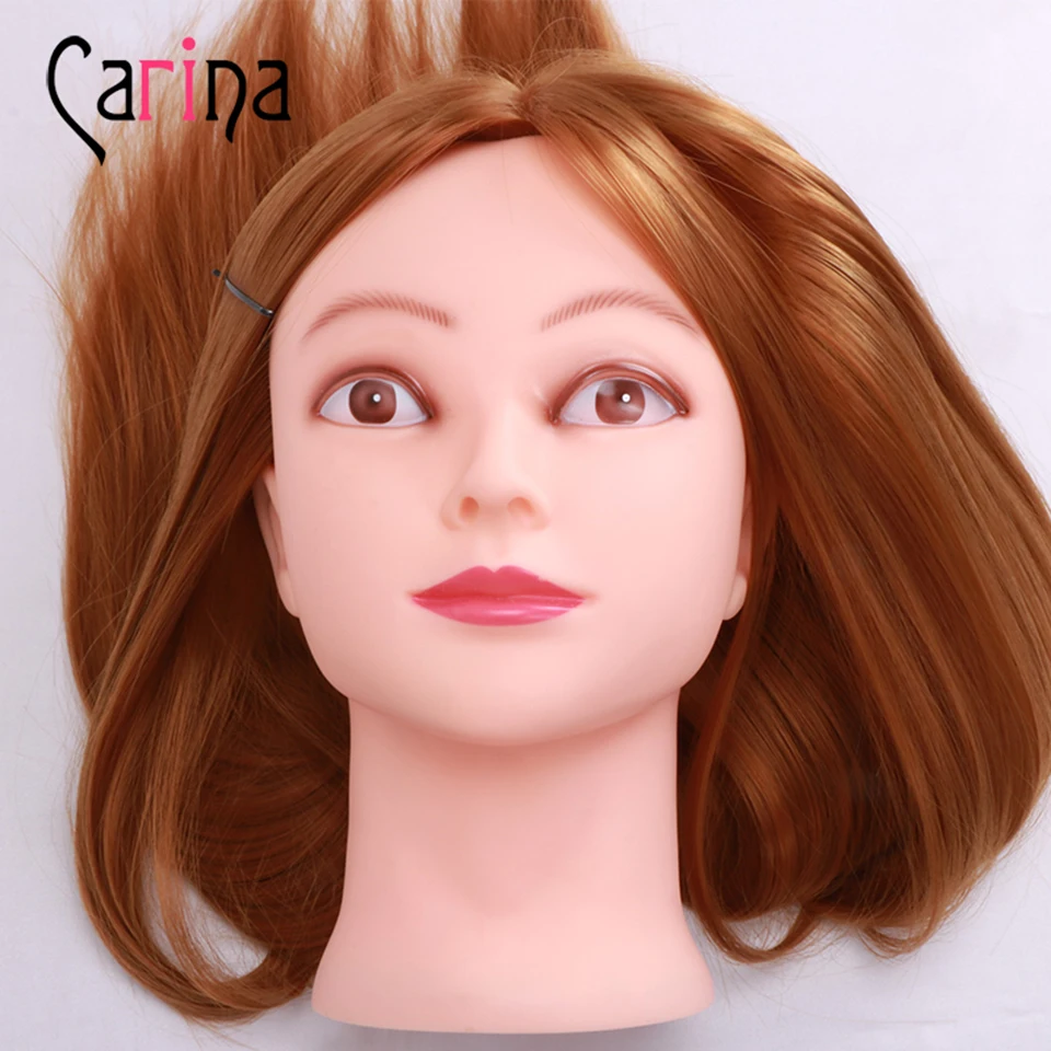 

Hairstyle Doll 22 Inch Animal Hair Hairdressing Training Head Model Weaving Hair Model Professional Mannequin with Clamp