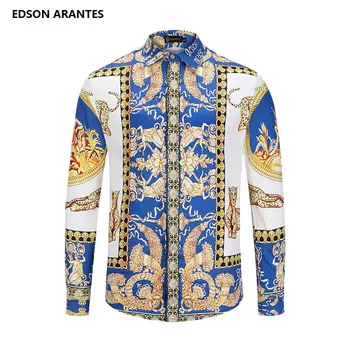 

Retro Baroque Shirt Men Luxury Palace Greek mythology Print Dress Shirt Unisex Casual Slim Fit Party,Wedding,Banquet for Shirt
