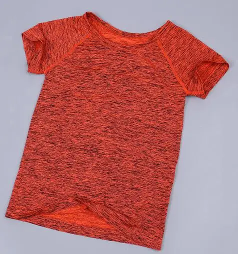 Женские рубашки для йоги, одежда для спорта, Майки для фитнеса, футболка с коротким рукавом, для спортзала, для бега тренировок, быстросохнущие футболки, женские топы для йоги - Цвет: Оранжевый
