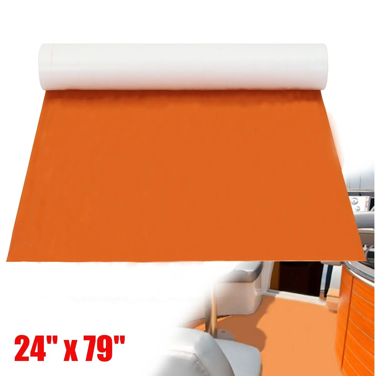 

60CMx200CM 6mm Self Adhesive EVA Foam Faux Teak Sheet Boat Yacht Synthetic Teak Decking Floor Mat Pad Orange