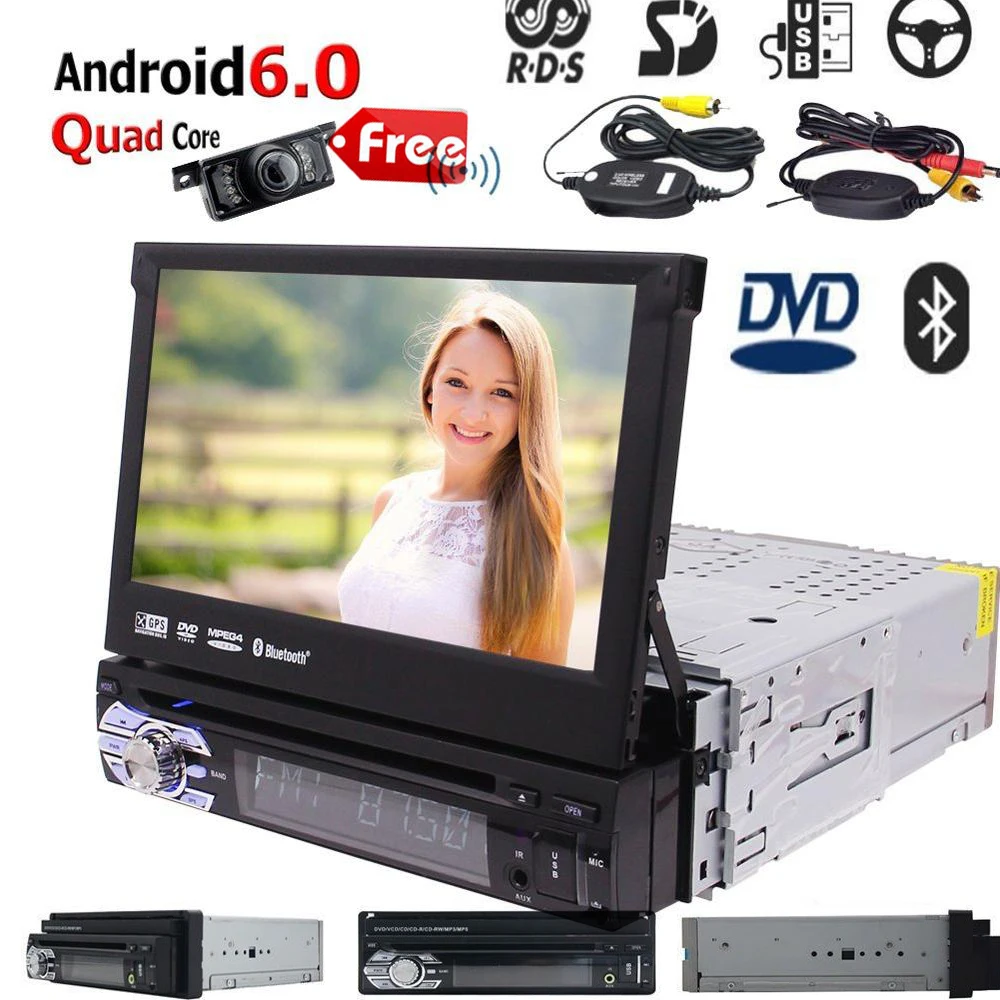 

Android 6.0 Car Stereo 1 Din GPS Autoradio GPS Navigation car CD DVD Player WIFI Support/BT/Radio RDS/USB SD/OBD2/DAB+DVR Camera