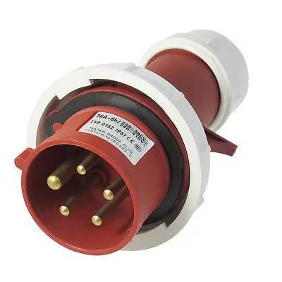 

AC 16A Water Proof IP67 3P+E+N IEC309-2 Industrial Plug Conector Red White