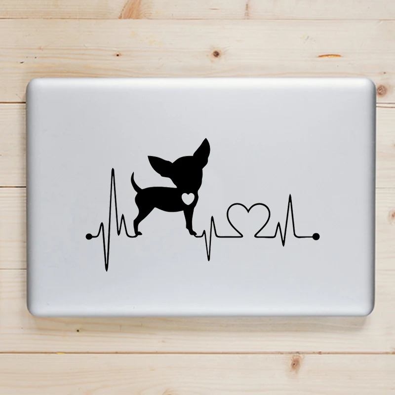 

Chihuahua Puppy Dog Heartbeat Laptop Decal Sticker for Macbook Pro Air Retina 11 12 13 14 15 inch Mac Book Skin Notebook Sticker