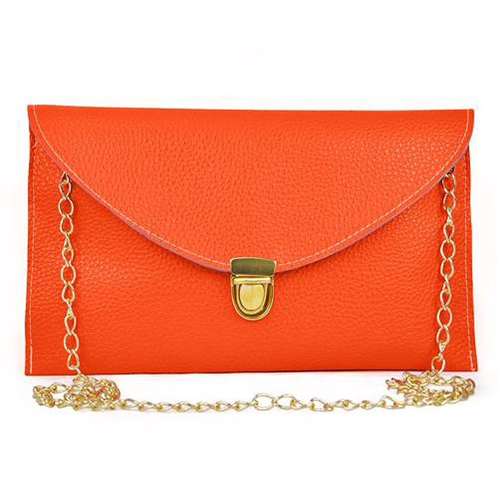 

5 pcs of Women HandBag Envelope Clutch Chain Purse Lady Handbag Tote Shoulder Messenger - Orange